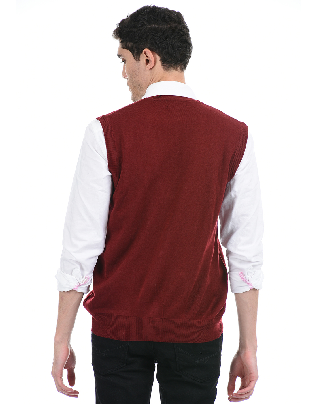 Cloak & Decker by Monte Carlo Men Maroon Cardigan